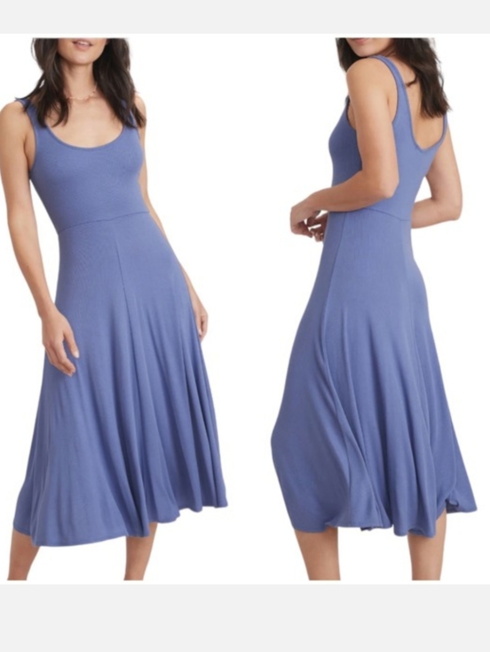 $98 Marine Layer Tencel Purple Tank Top Long Dress Size Large
